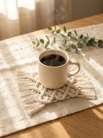 Macrame Coaster – Unique Handmade Table Decor - Image 4