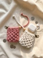 Macrame Keychain Pouch – Personalized Mini Handmade Bag - Image 4