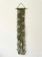 Macrame Leaf Wall Hanging – Handmade Olive Green Wall Art - Image 2
