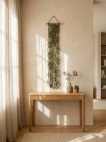 Macrame Leaf Wall Hanging – Handmade Olive Green Wall Art - Image 4