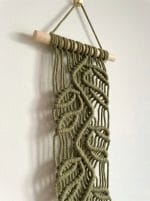 Macrame Leaf Wall Hanging – Handmade Olive Green Wall Art - Image 6