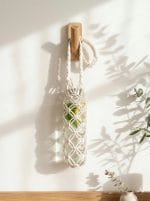 Macrame Bottle Holder – Handmade Cotton Carrier - Image 4
