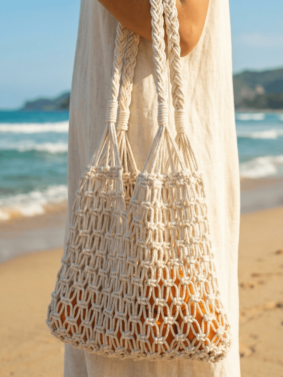 Macrame Market Bag – Handmade Cotton Tote for Everyday Carry - Image 2