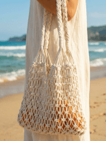 Macrame Market Bag – Handmade Cotton Tote for Everyday Carry - Image 2