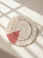 Macrame Round Coaster – Handmade Cotton Table Mat