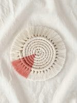 Macrame Round Coaster – Handmade Cotton Table Mat - Image 4