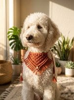 Macrame Pet Bandana – Handmade Cotton Scarf for Stylish Pets - Image 2