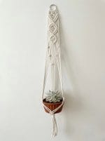 Macrame Plant Hanger – Long Handmade Cotton Rope Holder - Image 2