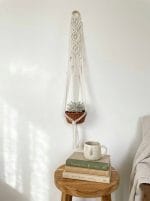 Macrame Plant Hanger – Long Handmade Cotton Rope Holder - Image 6