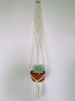 Macrame Plant Hanger – Long Handmade Cotton Rope Holder - Image 9