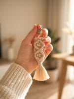 Macrame Keychain – Minimalist Handmade Charm - Image 4