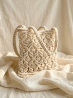 Macrame Tote Bag – Boho Knotted Cord Design - Image 3