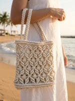 Macrame Tote Bag – Boho Knotted Cord Design - Image 7