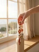 Handmade Macramé Cup & Bottle Strap with Daisy Knot Accents - Image 6