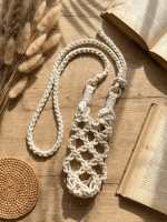 Macramé Bottle Holder with Adjustable Strap - Image 3