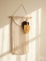 Macrame Wall Hanging with Leaves – Handmade Boho Decor