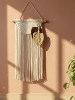 Macrame Wall Hanging with Leaves – Handmade Boho Decor - Image 2