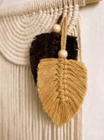 Macrame Wall Hanging with Leaves – Handmade Boho Decor - Image 4