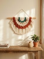 Macrame Half Mandala Wall Hanging – Handmade Boho Wall Art - Image 4