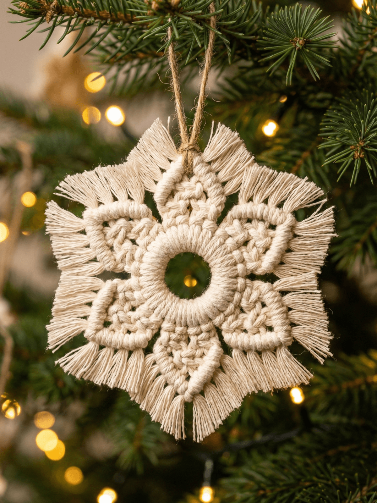 Christmas Decor Macrame Set – Handmade Ornaments & Wall Hanging - Image 8