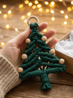 Christmas Decor Macrame Set – Handmade Ornaments & Wall Hanging - Image 9