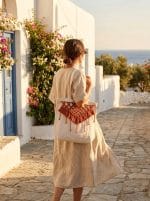 Macrame Tote Bag – Handmade Boho Fringe Canvas Bag - Image 4