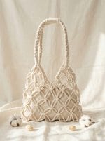 Macrame Net Bag – Handmade Boho Tote Bag - Image 4