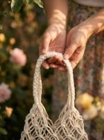 Macrame Net Bag – Handmade Boho Tote Bag - Image 5