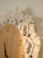 Macrame Wall Clock – Handmade Boho Wooden Clock - Image 2