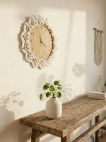 Macrame Wall Clock – Handmade Boho Wooden Clock - Image 4