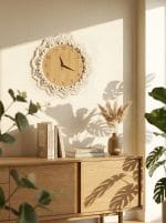 Macrame Wall Clock – Handmade Boho Wooden Clock - Image 6