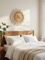 Macrame Wall Clock – Handmade Boho Wooden Clock - Image 7