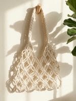 Macrame Net Bag – Handmade Boho Tote Bag - Image 6