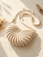 Macrame Shell Bag – Handmade Boho Crossbody Bag - Image 2