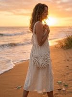 Macrame Shell Bag – Handmade Boho Crossbody Bag - Image 7