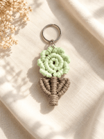 Macrame Flower Keychain – Handmade Boho Accessories