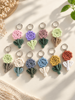 Macrame Flower Keychain – Handmade Boho Accessories - Image 2