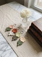 Macrame Flower Keychain – Handmade Boho Accessories - Image 7